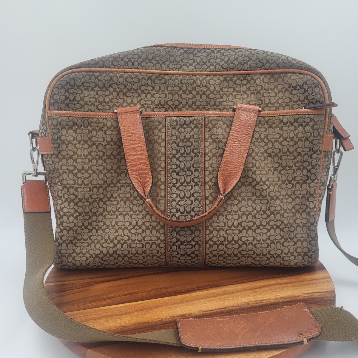 Coach Vintage Signature Canvas Hudson Commuter Messenger Bag