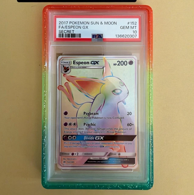 Pokemon 2017 Sun & Moon Espeon GX 152/149 Secret Rare Full Art Holo PSA 10