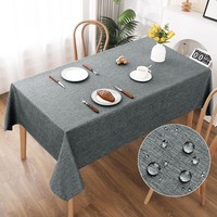 Tischdecke Abwaschbar Grau 130X160Cm Polyester Wasserabweisend Kratzfest Garten