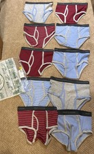 10 Pairs Fruit of the Loom Boys Men s Brief Underwear Cotton Large 12-14 NOS