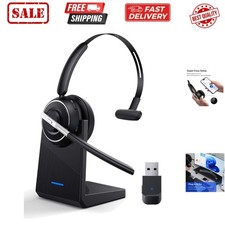 Bluetooth Headset, Wireless Headset with Microphone for PC, V5.2 Computer Hea...