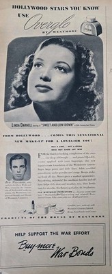 1944 Westmore 0verglo Make-up young Linda Darnell Hollywood Star Ad