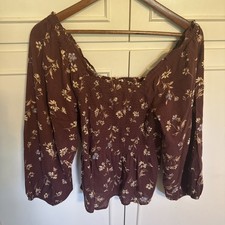 Madewell Floral Top 3/4 Sleeve S NWT
