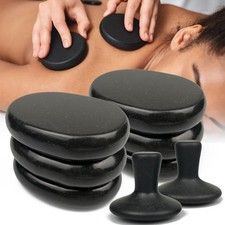 Hot Stones Massage Set - 8 Pcs Massage Stones Set Hot Rocks Oval and Shaped B...