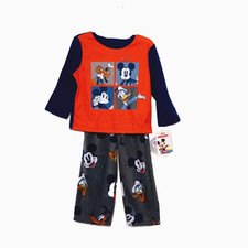 NWT Disney Boys Mickey Mouse Pajama Pants Set Size 2T Fleece Pluto Long Sleeve