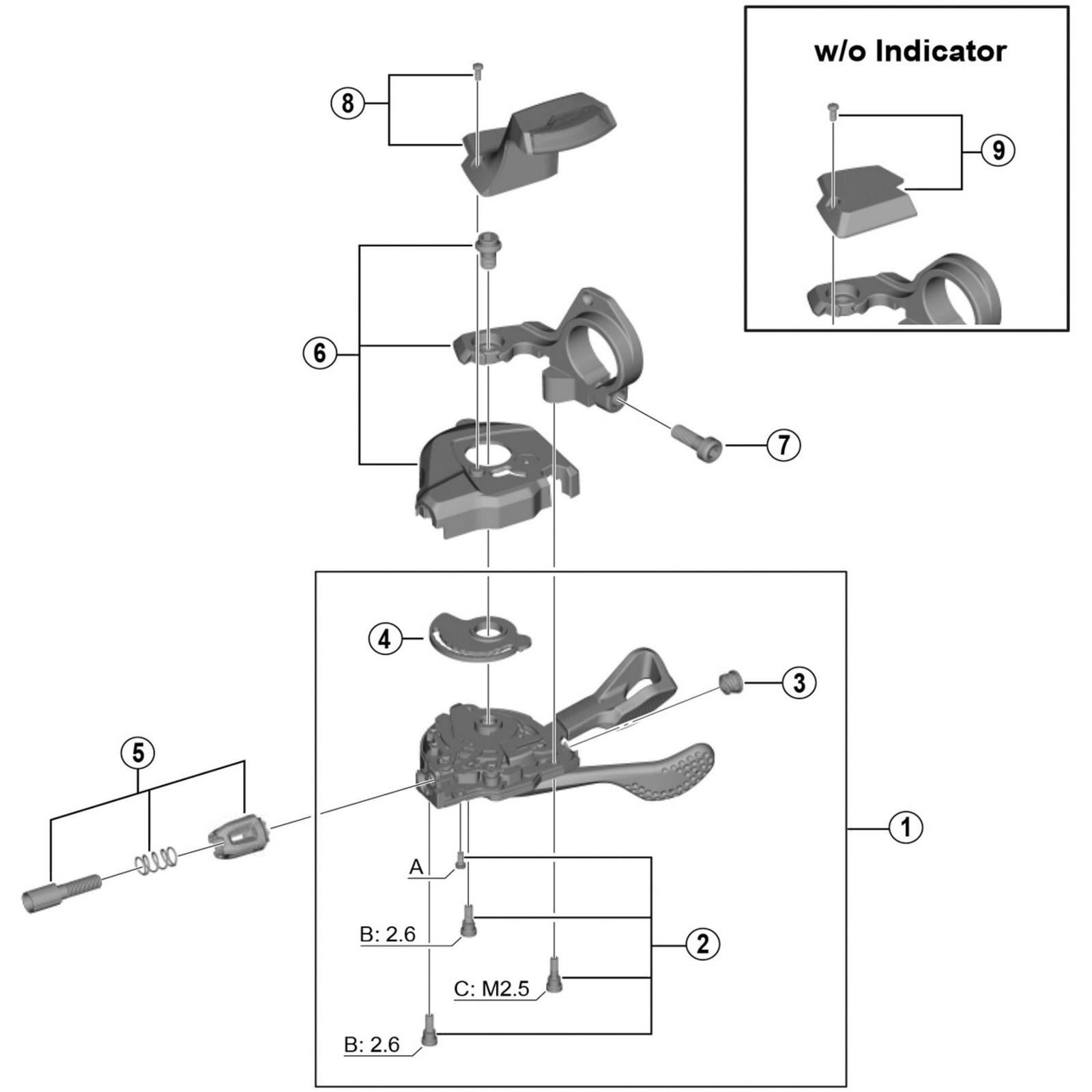Shimano Spares SL-M8000 right hand indicator unit