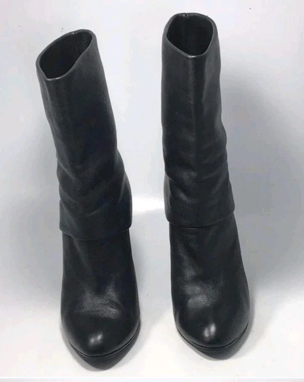 SIGERSON MORRISON Botas Plegables Cuero Negro Piel de Cordero Talla 7 Foto 3 de 4