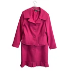 Giorgio Sant Angelo Womens Hot Pink Textured Skirt Suit Blazer Set Size 16