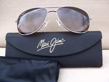  Mint MAUI JIM CLIFF HOUSE Silver  Neutral Grey Polarized Sunglasses GS247-17