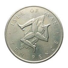 Isle Of Man 10 Pence 1976 Coin Elizabeth II Triskelion FREE DELIVERY Z2033