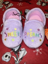 Girls Slippers Size 7-8 Wonder Nation Purple Sweet Dream Cushioned NWT