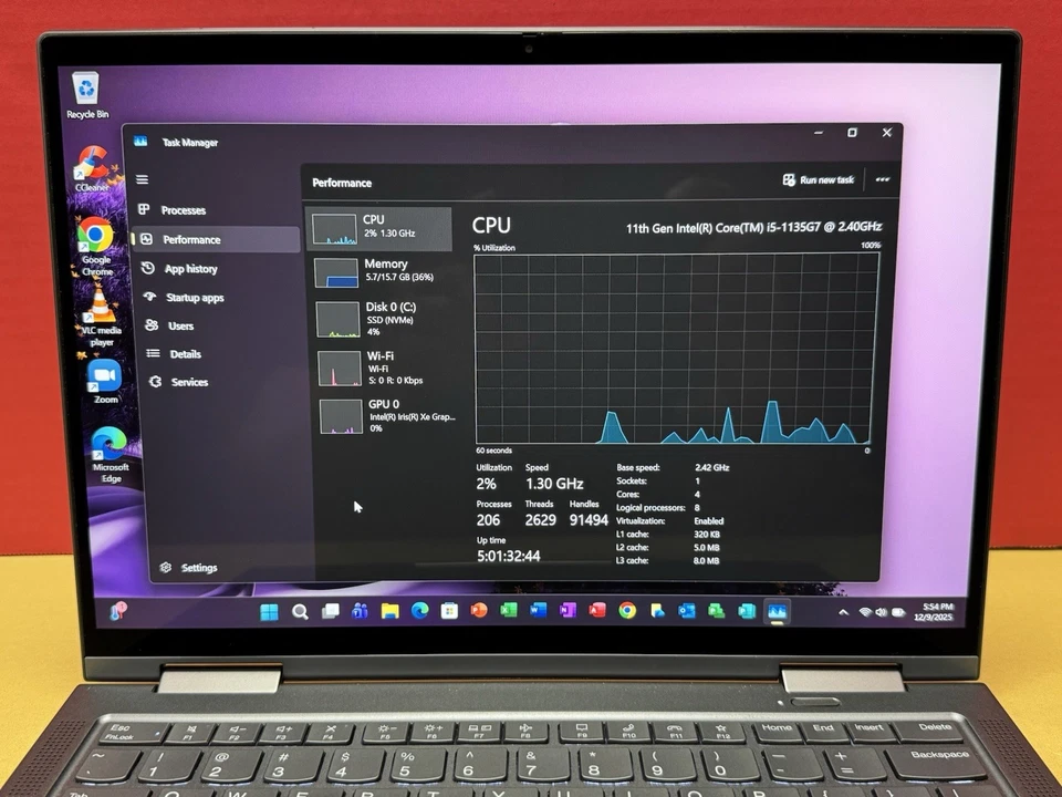 Lenovo THINKPAD Yoga Gen 6 i5 11th 1135G7 2.4GHz 16GB RAM 256GB SSD Foto 3 de 4