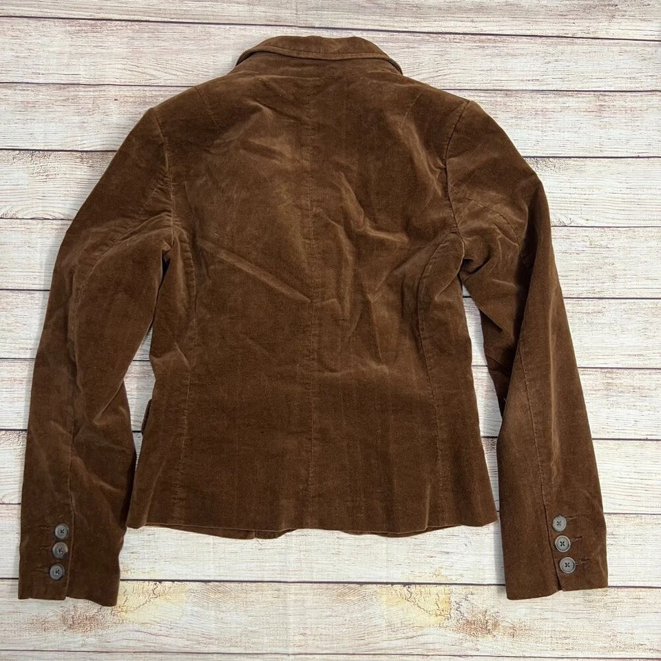 Blazer J.Crew Pana Mujer 4 Marrón Algodón Terciopelo Chaqueta A Medida Escolar Foto 2 de 4