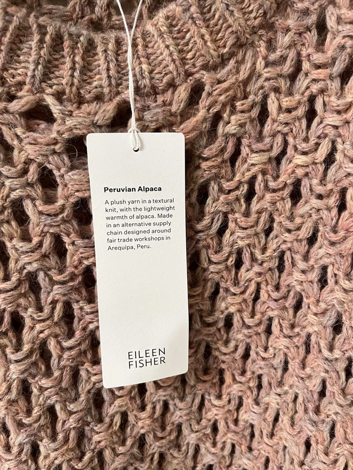 Suéter Eileen Fisher Ópalo Alpaca Peruano, Talla L, Cuello Redondo, Nuevo con Etiquetas, $298 Foto 4 de 4
