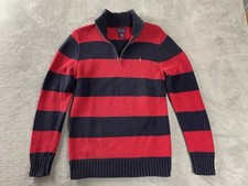 Polo Ralph Lauren Sweater Boy Large Navy Blue Red Pony Knit 1/4 Zip Boys 14-16