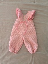 Evy Of California Vintage 1980s 6 Month Baby Quilted Overalls Romper Jumpsuit