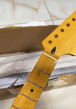 22fret Big Head Electric Guitar Neck 25.5inch Maple Dot Inlay Gloss Yellow