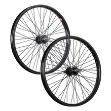 Set ruote BMX da 20 pollici cerchio in alluminio nero 48 fori asse pieno 10 mm 14 mm