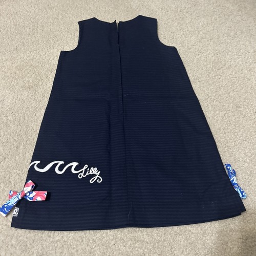 Girls Lilly Pulitzer Lighthouse Shift Dress Size 7 EUC Sea Ocean Waves Blue - Picture 6 of 9