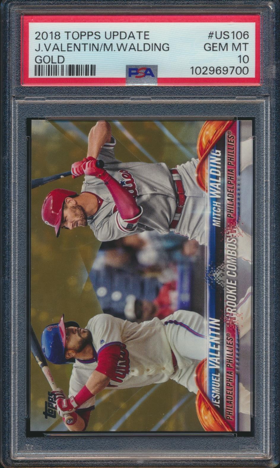 2018 Topps Update Valentin/Walding US106 RC Rookie PSA 10 GEM MINT pop 1