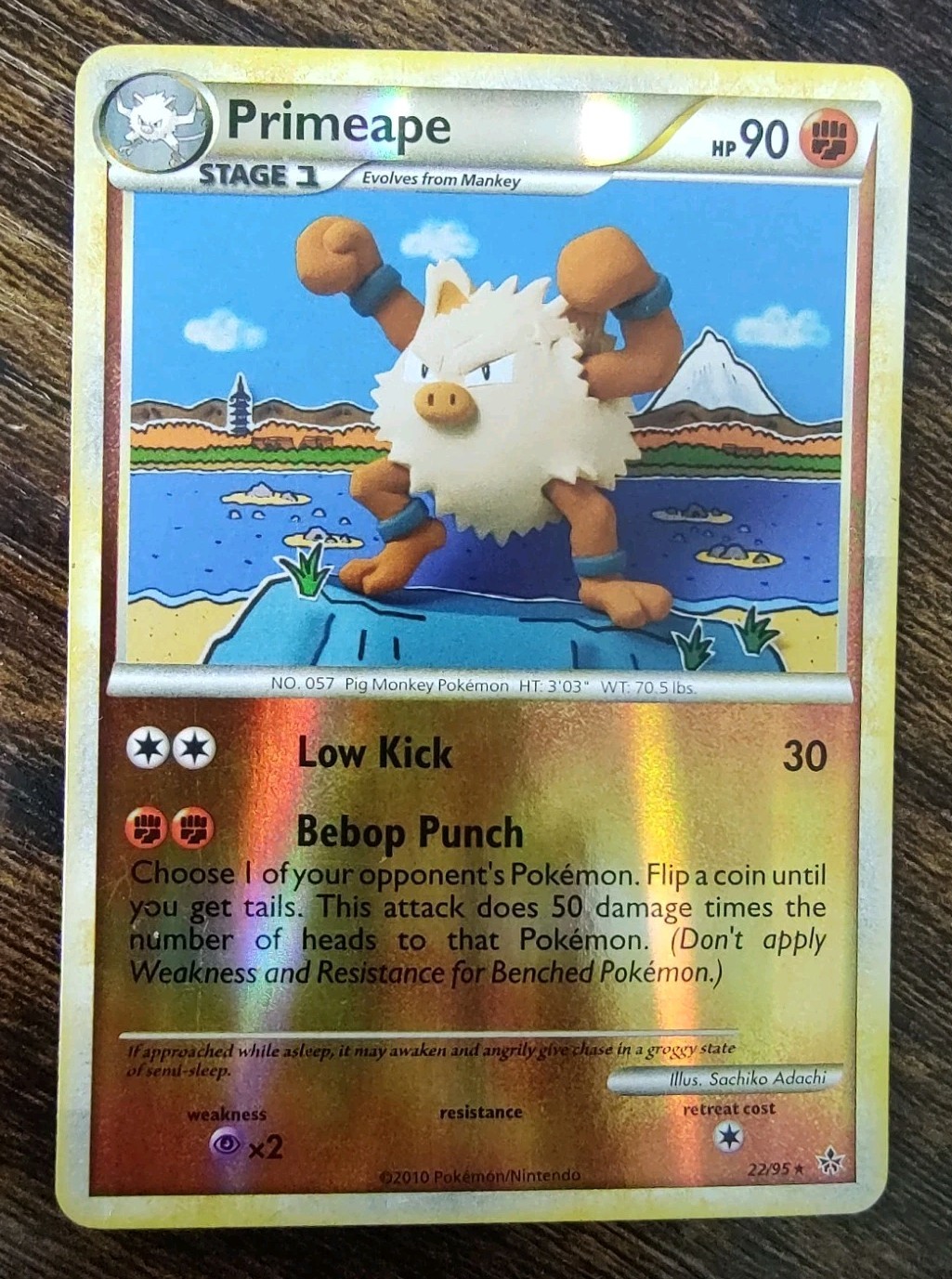Pokemon Primeape 22/95 Unleashed HGSS Reverse Holo Card NM