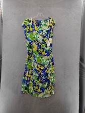 Lauren Ralph Lauren Floral Sleeveless Faux Wrap Side Ruched Dress Women’s 18W