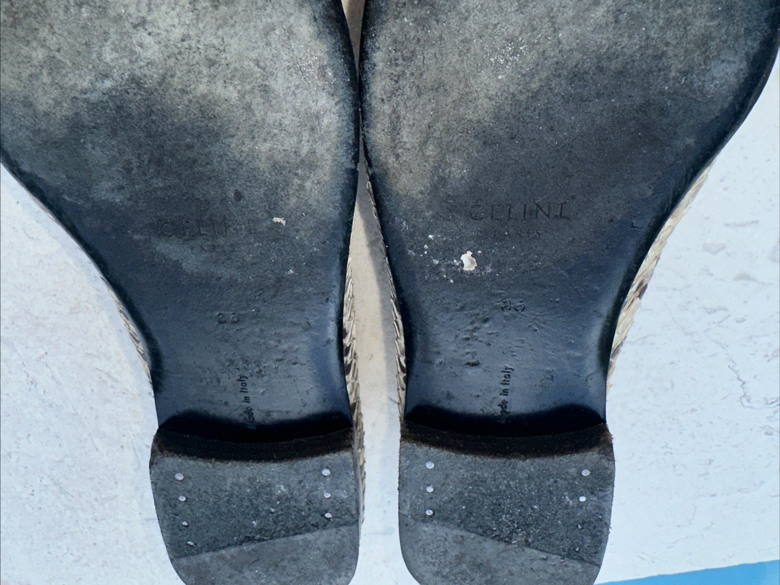 CELINE MULTI COLOR PYTHON LEATHER FLATS Sz 36 MAD… - image 12