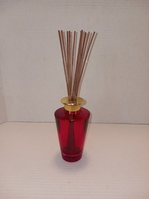 Glass Reed Diffuser Red Gold 5.25''H + 12 Reeds 10''L Fragrance Not Included New