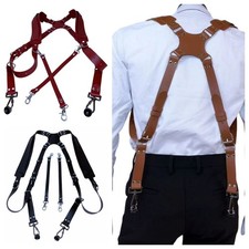 Double Dual Shoulder Belt Harness Holder Camera Adjustable Neck Strap Leather