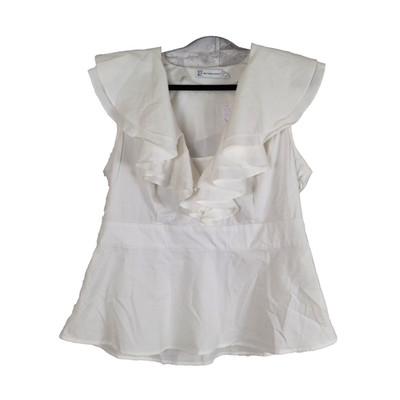 NY&C Ruffle Top Womens XL White Cottagecore Flirty Romantic Vacation NEW