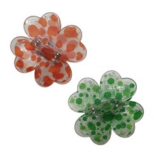 Four Leaf Clover Magnetic Hair Clip PP Plastic Leopard Print Hairpin Accessory
