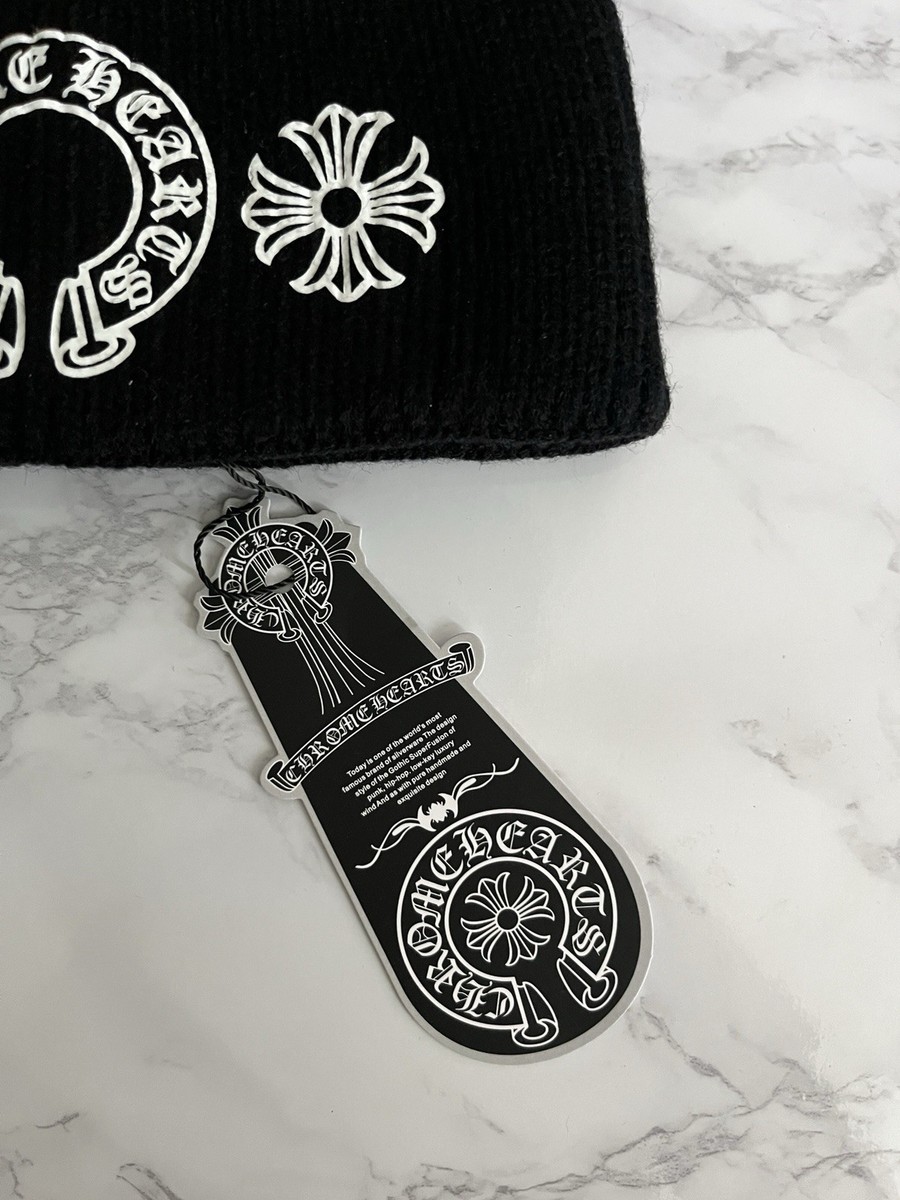 Chrome Hearts Horseshoe Logo Black Beanie Hat Men's One Size