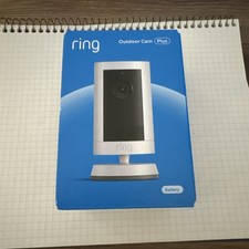 Ring Outdoor Cam Plus Battery 2K HD Smart Security Camera   White