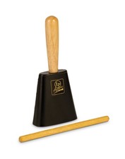 Black Musical Instrument Bell for Kids with Wooden Handle and Beater