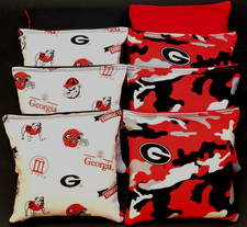ALL WEATHER University of GEORGIA BULLDOGS 8 Resin Filled Cornhole Bean Bags NEW