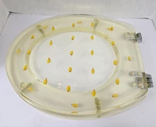 Poly Resin Rubber Duckie Toilet Seat Whimsical Round Novelty Kids Bathroom