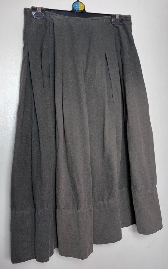 LILITH Grey Tiny Subtle Checked Flared Midi Skirt… - image 1