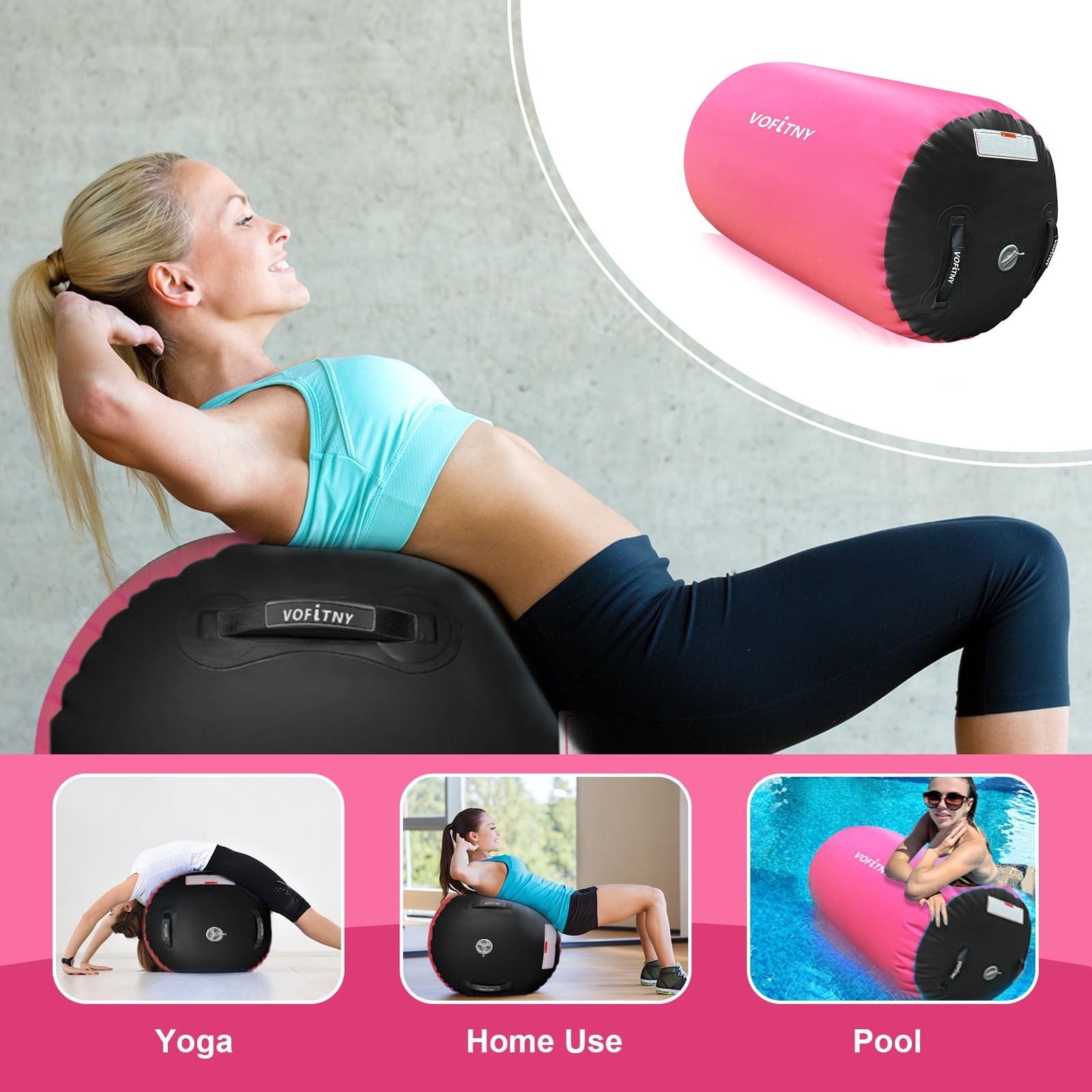 Gymnastics Air Barrel Tumbling Trainer 4t L x 2.5ft D Octagon Mat Roller Back...