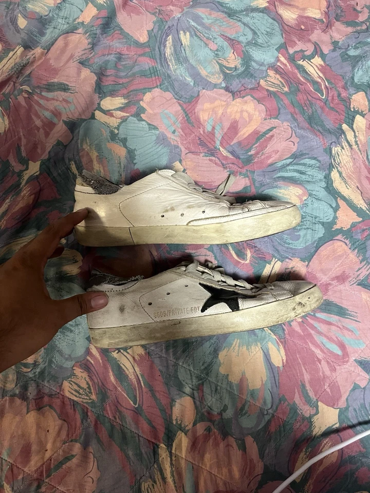 Golden Goose Superstar Private Edition Shoes Size 37 US 7 White Black Star Used - Image 2 of 4