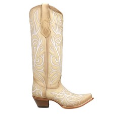 Corral Boots Embroidered Tall Snip Toe Cowboy  Womens Beige Casual Boots Z5309