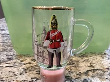 British English - Life Guard  Horse Guards Parade  Souvenir Glass Cup / Mug NICE