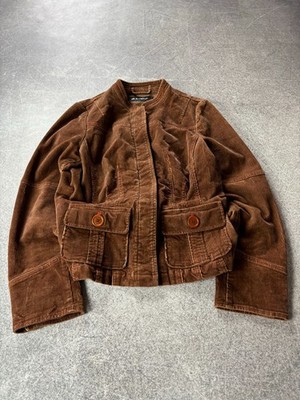 Vtg Y2K 90-2000s japanese corduroy cargo basic jacket womens