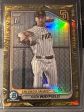 2024 Bowman Draft KASH MAYFIELD  1st Yellow Lunar Refractor /75 Padres SP