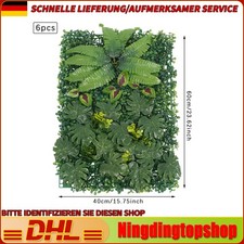 6 STCK Künstliche Pflanze Wand Zaun Panel Dekor Grün Hecke Gras 23.62*15.75in