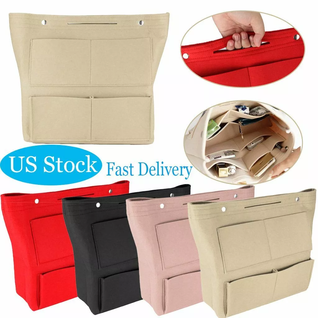 Multi-Pocket Tall Long Insert Bag Felt Purse Handbag Bag Liner