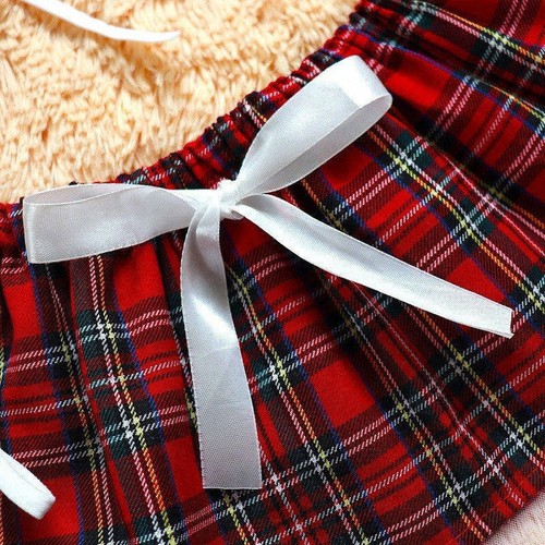 Sexy Lingerie Plaid Halter Three-Point Split Lace-up Women's Sexy Nightwear - Picture 3 of 13