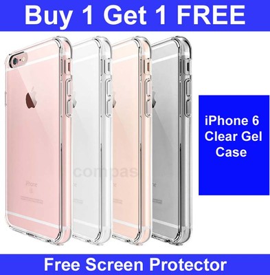 For Apple iPhone 6S Crystal Clear Thin Back TPU Gel Jelly Skin