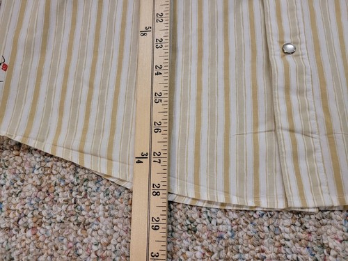 Rip Curl Shirt Mens Medium Yellow Beige Striped Pearl Snap Western Cowboy Preppy - Picture 13 of 19