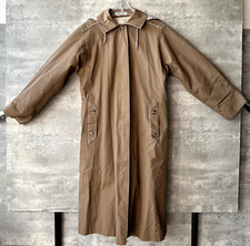 Vintage 1980s Rain Shedder Brown Hooded Plaid Houndstooth Liner Coat Size M