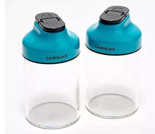 Juego de 2 agitadores de especias de acero inoxidable y vidrio LocknLock sal y pimienta K7593 Foto 2 de 2